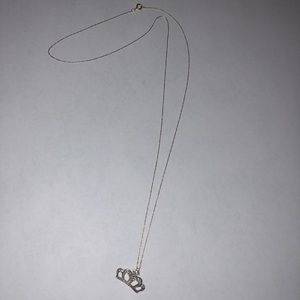 Gold and diamond crown necklace